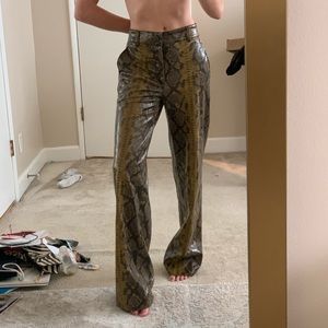 Zara snake print straight leg pants